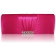 Pink Crystal Satin Clutch Purse